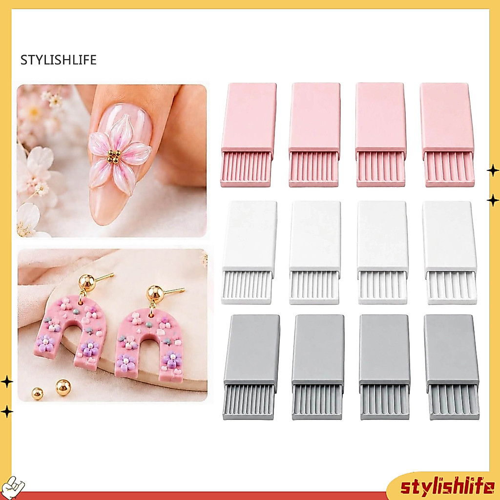Stylishlife1 4 ชิ้น 3D พิมพ์ Clay Gel Ball Maker เครื่องมือ,เล็บลูกปัด Roller สําหรับดอกไม้เจล, Clay