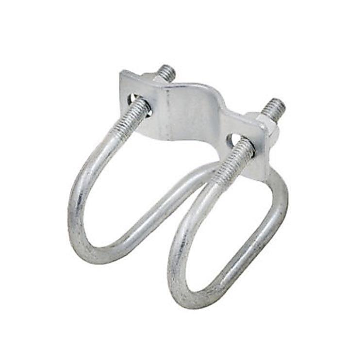 แคลมป์ท่อชุบสังกะสีร้อน U-Shaped Bolt Cross U-Shaped Clamp อุปกรณ์เรือนกระจก Dual U-Pipe Clamp Cross