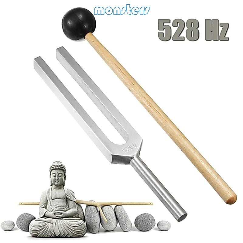 Mon ส้อมจูนเนอร์ 528 Hz พร้อมค้อนซิลิโคน เกรดคลินิก สําหรับ Heali