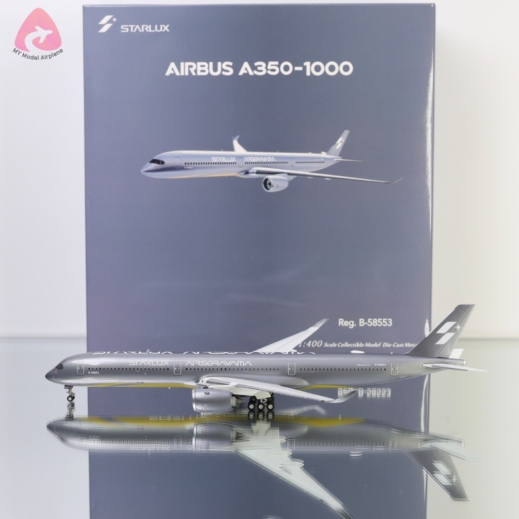 โมเดลเครื่องบิน Starlux Airlines A350-1000 B-58553 "Airsorayama Silver" [NG57046] NG Models 1:400 [พ