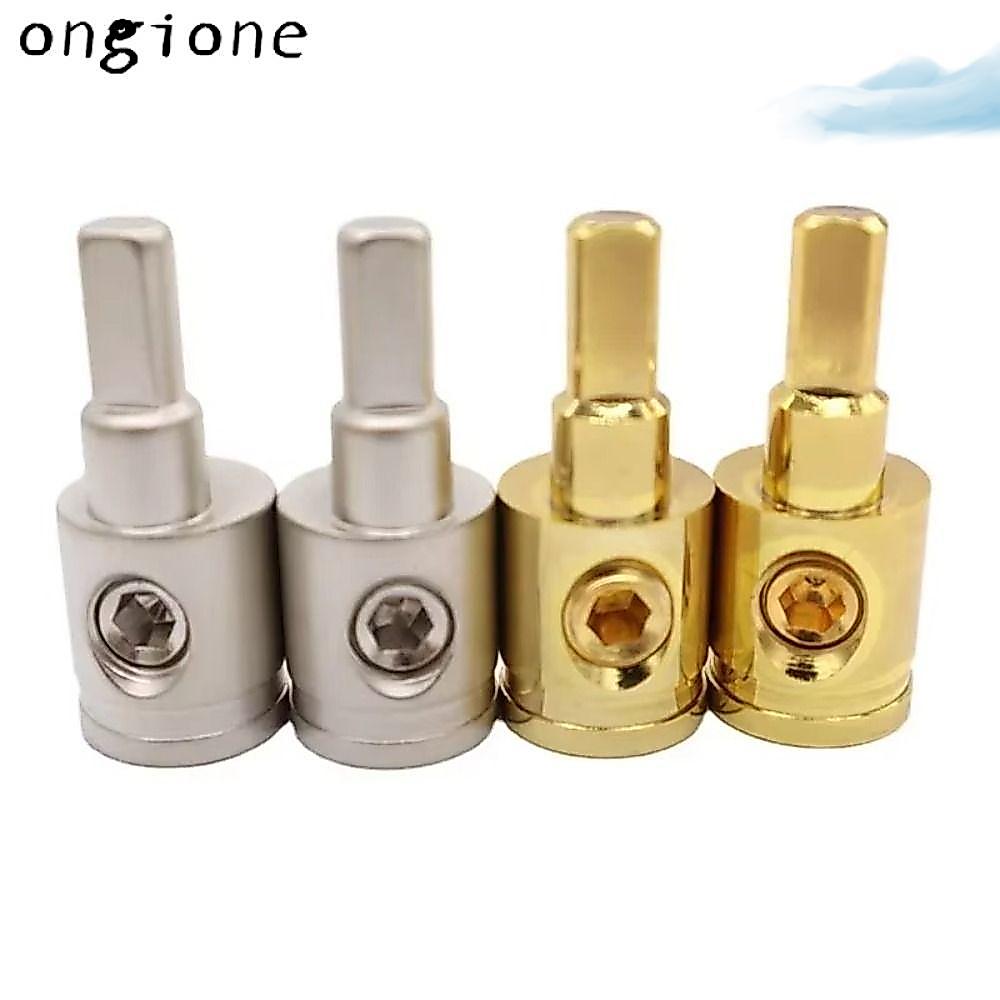 ขั้วต่อเครื่องเสียงรถยนต์ ONGIONE, 0GA 4GA 8GA Gold Silver Car Speaker Wire Terminal, ตัวลดลวดทองแดง