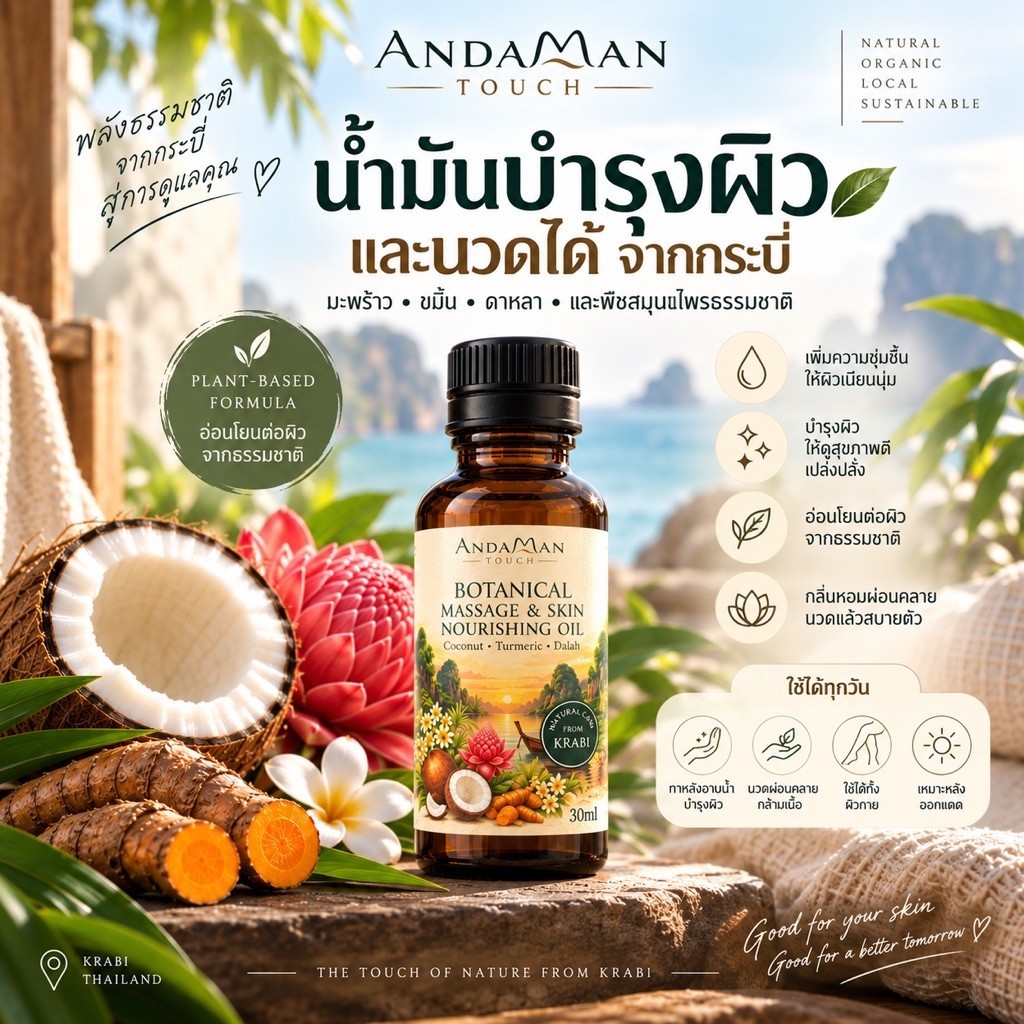 น้ำมันบำรุงผิว น้ำมันนวด น้ำมันนวดอโรม่า น้ำมันมะพร้าวสกัดร้อน