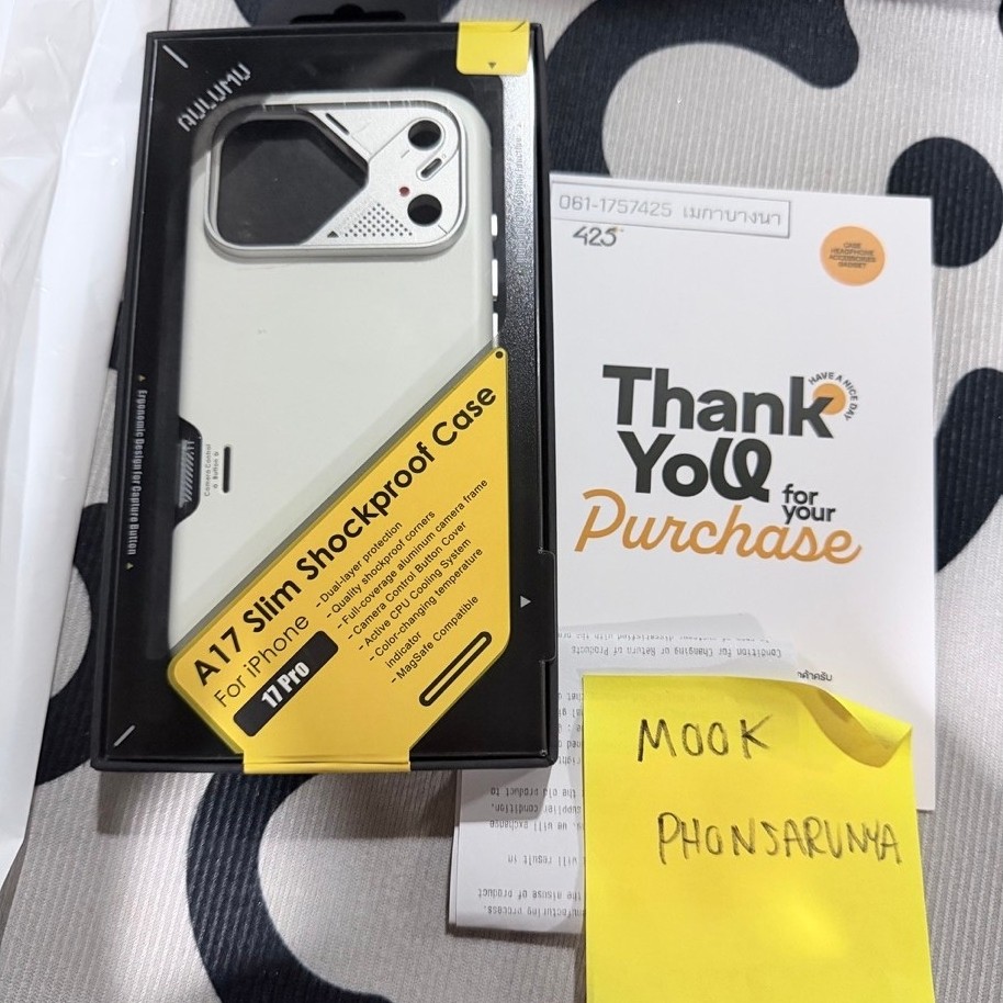 เคส Iphone17 Pro Aulumu A17 slim shockproof case สีขาว