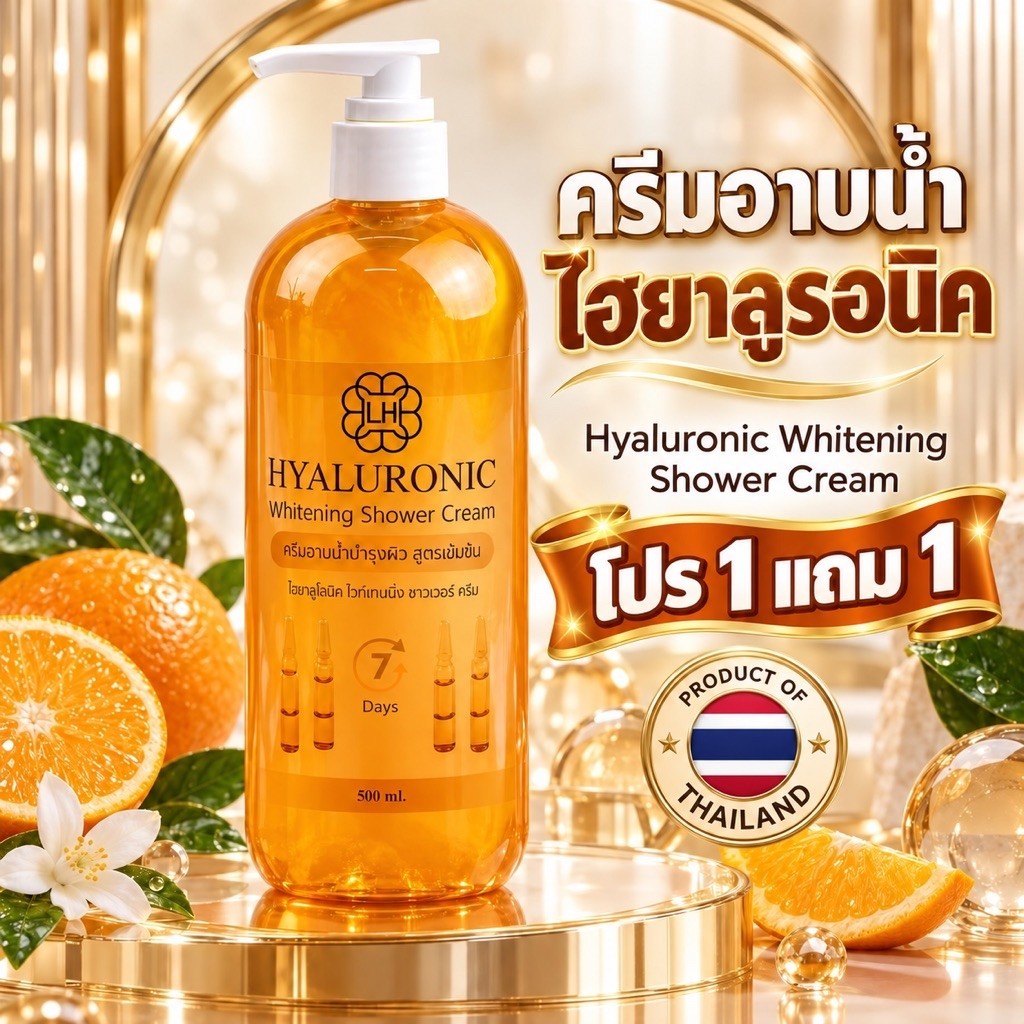 1แถม1 ครีมอาบน้ำไฮยารูลอนบำรุงผิว LAB HOUSE HYALURONIC WHITENING SHOWER CREAM ขนาด 500 ml.