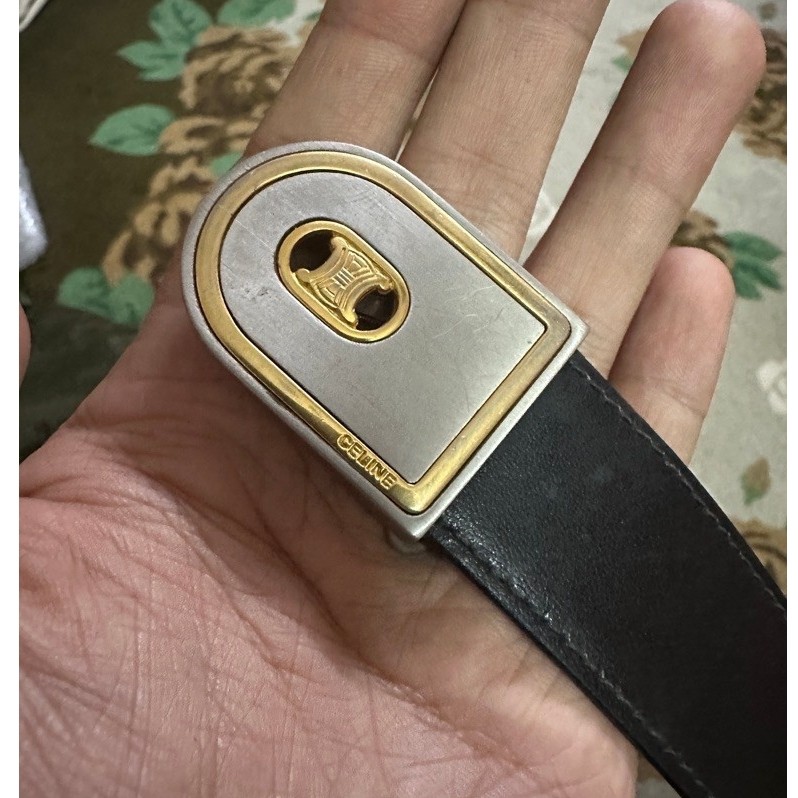 CELINE Paris 90s Triomphe Belt | เข็มขัด Celine วินเทจ หนังแท้