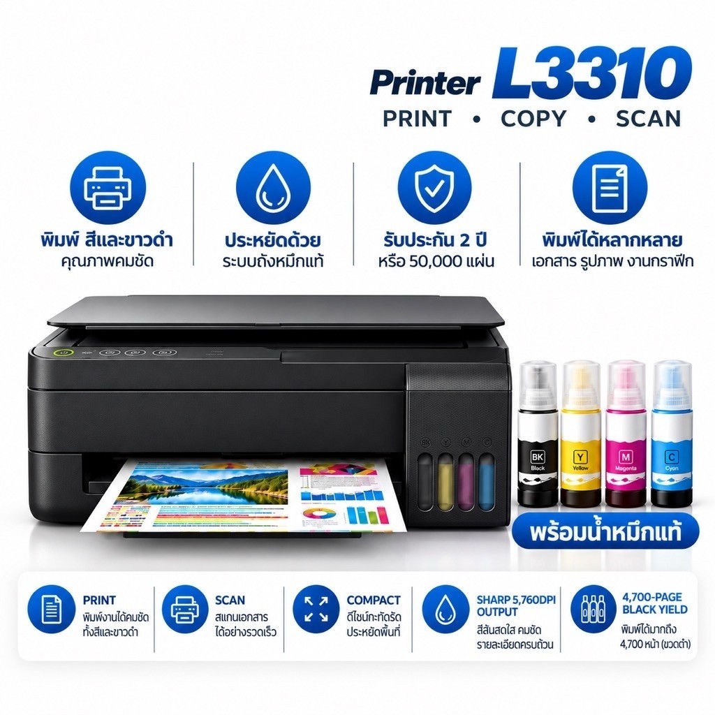 Epson EcoTank L3310 All-in-One Printer รุ่นใหม่ล่าสุด