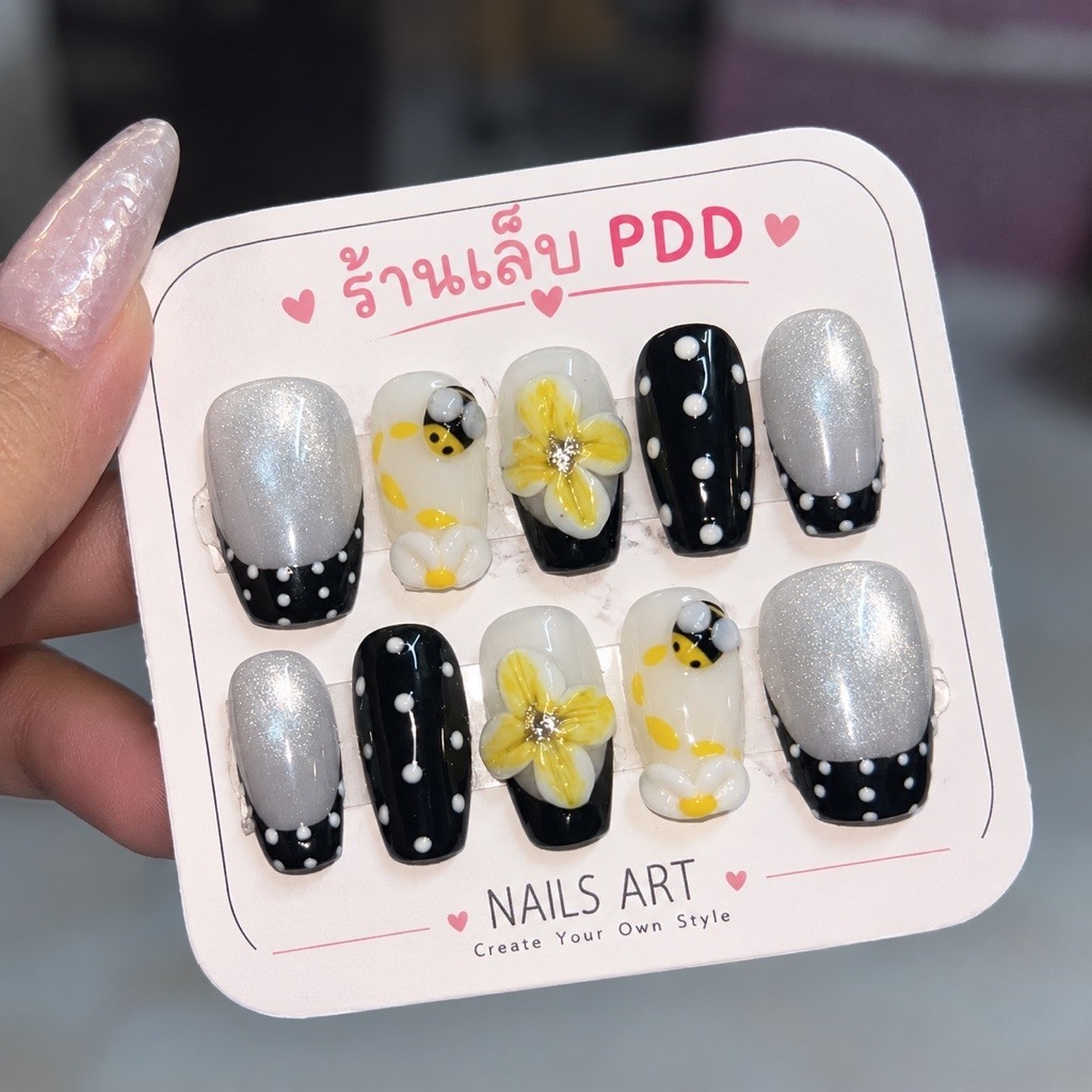 เล็บปลอมงานทำมือ PDD | เลือกลายได้ หลายแบบหลายสไตล์ สินค้าพร้อมส่ง