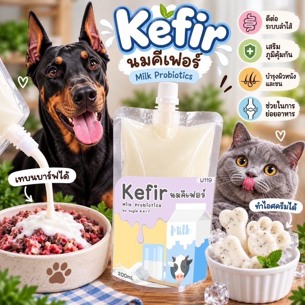 นมคีเฟอร์วัว ผลิตสดใหม่ทุกวัน (200ml) Milk Kefir