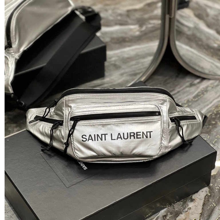 พรี​ ราคา4800 YSI  Saint Laurent 581375 Nylon ผู้ชาย​ ผู้หญิง​ กระเป๋าคาดอก กระเป๋า​คาด​เอว​ size24*16*67cm
