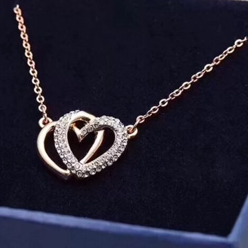 Swarovski แท้ Swarovski สร้อยคอ สร้อยคอหัวใจ Infinity Double Heart Necklace สร้อยคอพร้อมจี้ผู้หญิง ของแท้ 100%