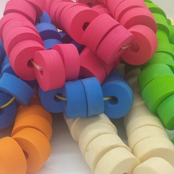 ทุ่นโฟมโดนัท(ขนาด 4 cm)ทุ่นอวนปลา/ทุ่นลอยน้ำ/กระสง/ทุ่นอวนลากชายหาด/ทุ่นตาข่ายดักปลา แบ่งขายเป็นแพ็ค(แพ็ค50ลูก)