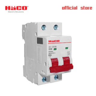 HACO MCBs เบรกเกอร์ตัดไฟ อัตโนมัติ 2P 10kA รุ่น H3-16/2C, H3-20/2C, H3-25/2C, H3-32/2C, H3-40/2C, H3-50/2C, H3-40/1C