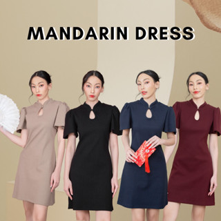 [กรอกโค้ด WYNEWU ลด 65.-] Basicnotbasics - Mandarin dress เดรสคอจีน เดรสทำงาน