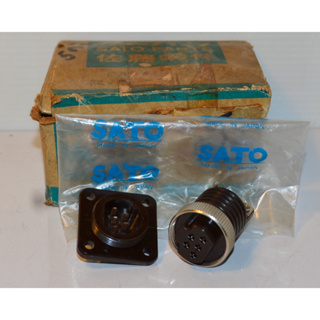 japan คอนเน็คเตอร์ 5 พิน SATO PARTS (ขายคู่ ตัวผู้ต่อสาย-ตัวเมียติดแท่น) vintage รุ่นเก่าคุณภาพสูง แบกกาไลท์ทนไฟ