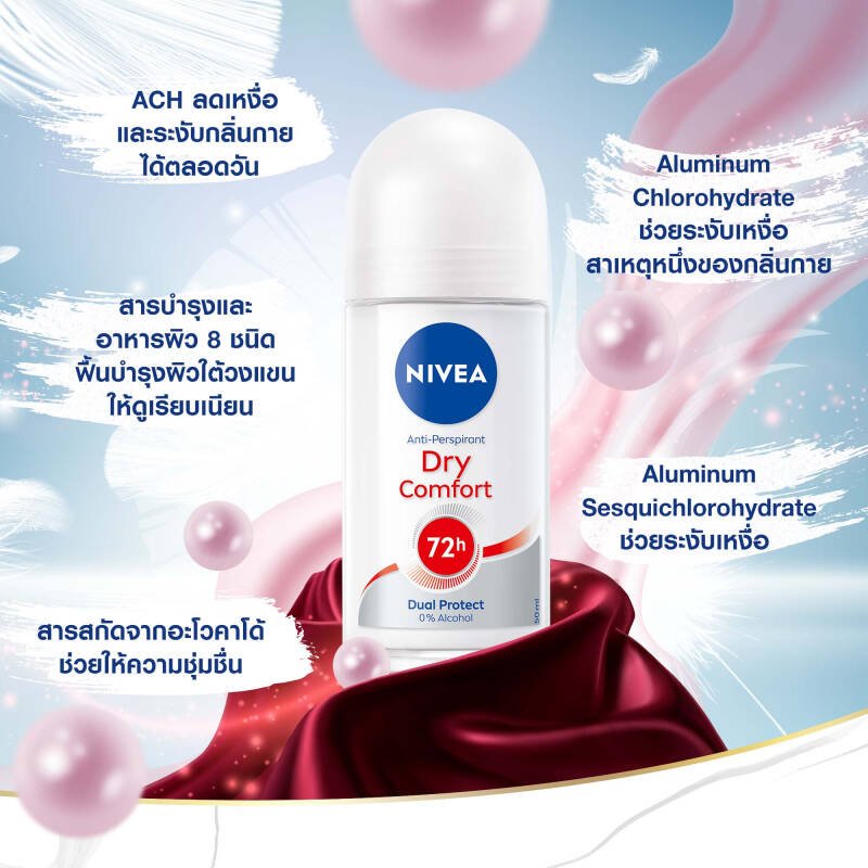 นีเวีย โรลออน 25/50 มล. NIVEA ROLL ON 25/50 (ระงับกลิ่นกายผู้หญิง,โรลออนนีเวีย) - รูปที่ 3