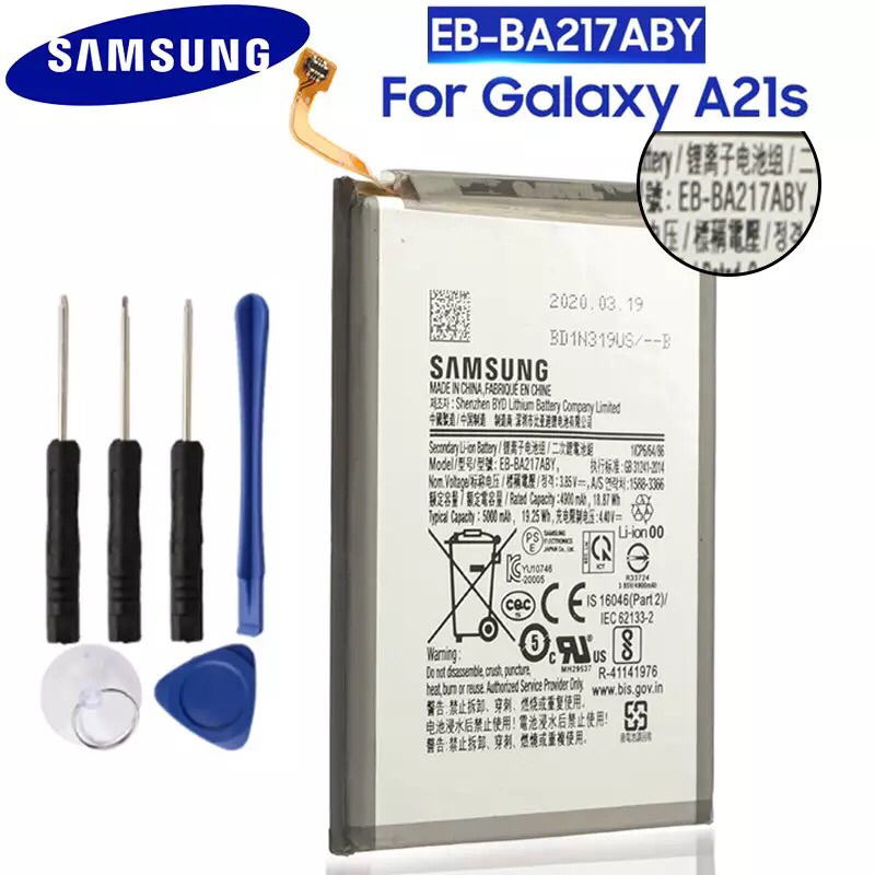 แบตเตอรี่ แท้ สำหรับ EB-BA217ABY A12สำหรับ Samsung Galaxy A21s SM-A217F/DS SM-A217M/DS SM-A217F/DSN 