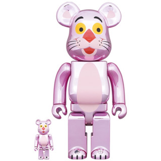 ใหม่พร้อมส่ง ของแท้ BE@RBRICK Pink Panther Chrome ver 400%+100%