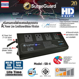 SurgeGuard SB-4 เครื่องกรองกระแสไฟฟ้าและลดทอนสัญญาณรบกวน 4 ช่อง