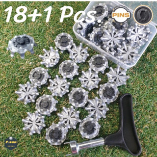 ปุ่มรองเท้ากอล์ฟ 18 pcs.  Spikes golf cleats Pins performance  insert system.(gray)