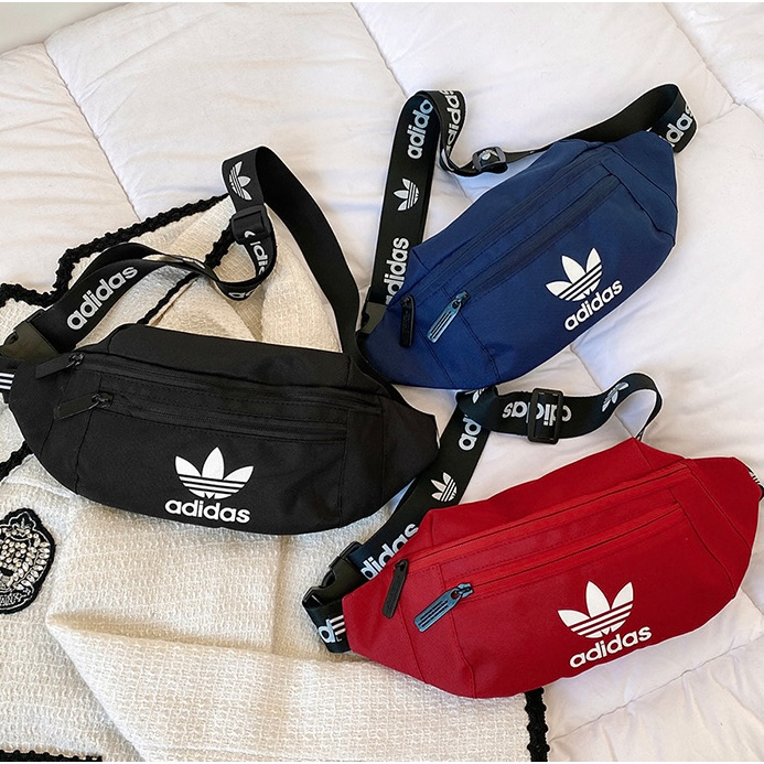 Adidas Messenger Bag Men and Women's New กระเป๋าคาดเอว กระเป๋าคาดอก