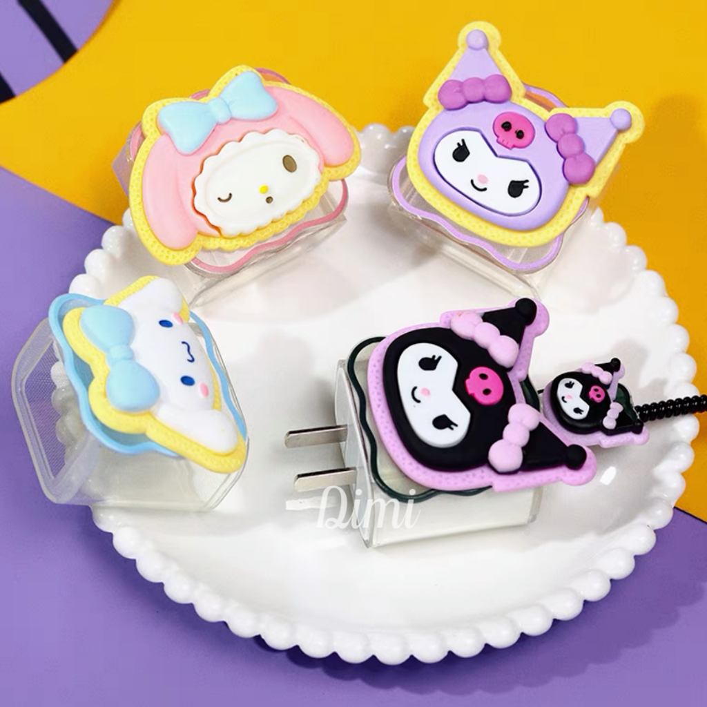 ชุดพันสาย เคสหัวชาร์จ ลายการ์ตูน ตัวถนอมสาย USB C 18W 20W 35W - รูปที่ 3