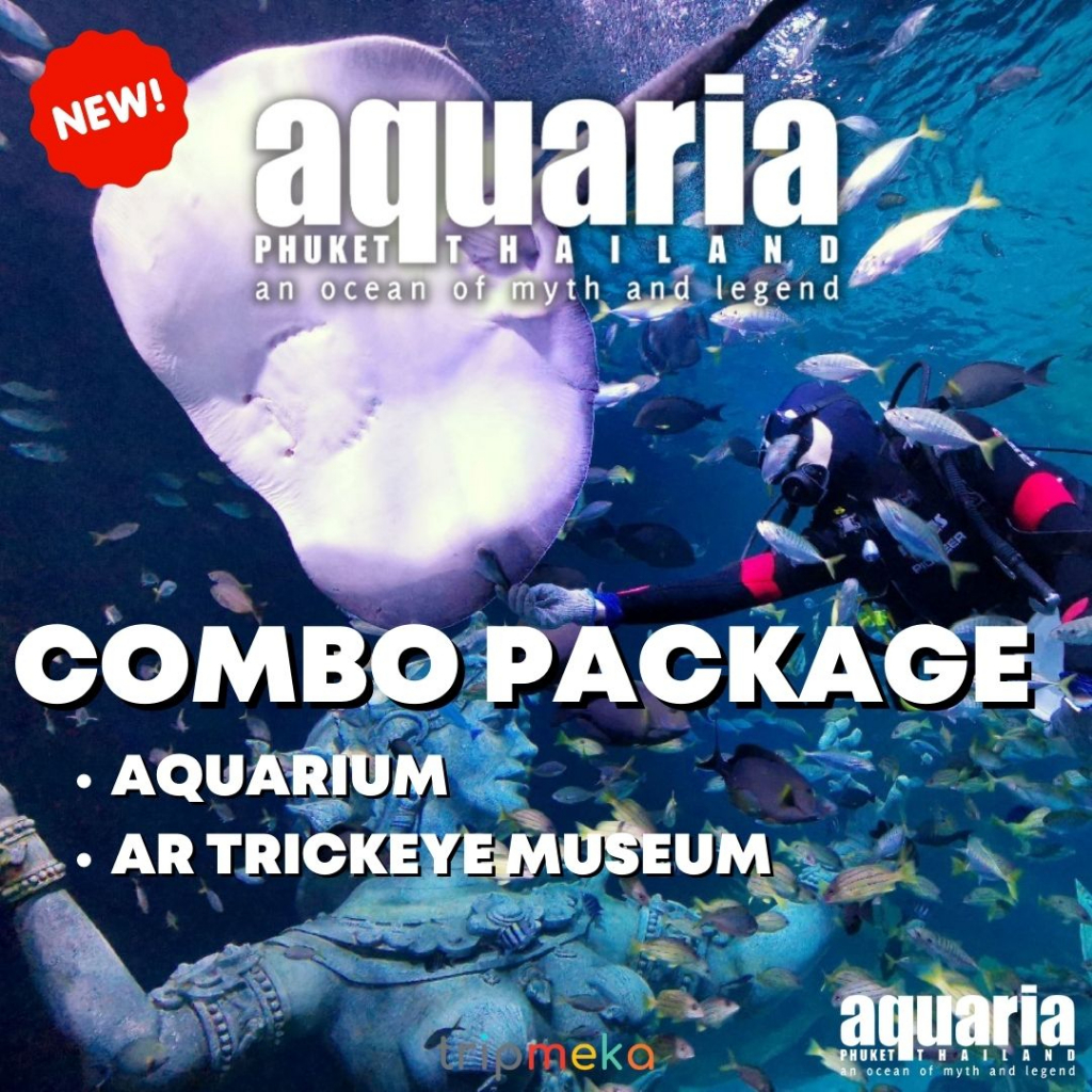 [Voucher] บัตรเข้าชม Aquaria Phuket (อควาเรีย ภูเก็ต) 2 โซน Aquarium และ AR Trickeye Museum ที Centr