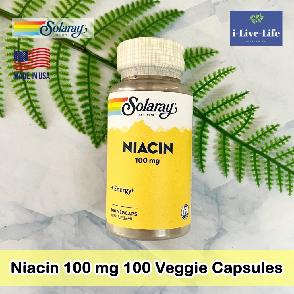 Solaray - ไนอะซิน วิตามินบี 3 Niacin 100 mg 100 VegCaps