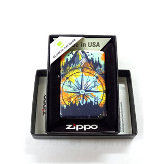 ZIPPO  PREMIUM 49805  COMPASS  DESIGN   ลายรอบตัวต่อเนื่อง360 องศา ทั้ง5ด้าน  ของใหม่ มาพร้อมกล่อง รับประกันของแท้