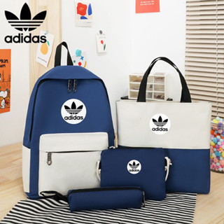 ชุด 4 ชิ้น คุ้มค่ามาก!ADIDASกระเป๋านักเรียนชายและหญิงกระเป๋าคอมพิวเตอร์เป้ลำลอง