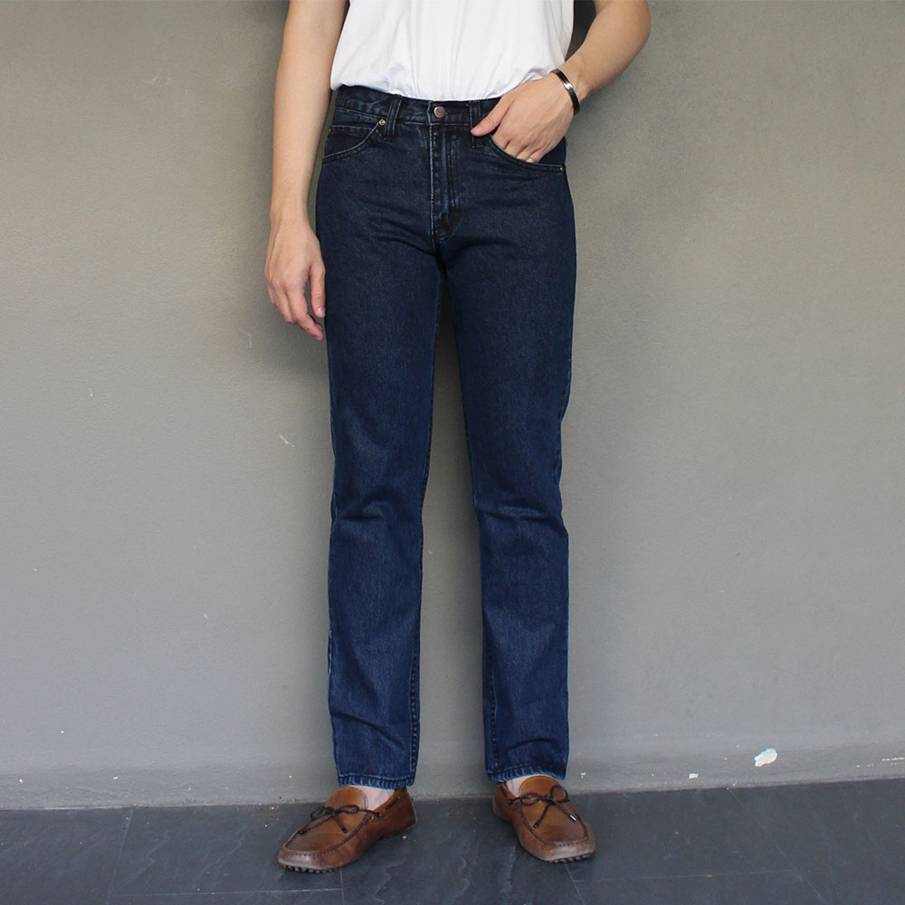 Golden Zebra Jeans กางเกงยีนส์ชายขากระบอกเล็กผ้าไม่ยืดสีกรมท่า ฟ้า สนิมเขียว(sizeเอว28-40) #909