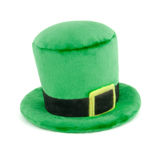 PLAY Leprechaun Top Hat หมวกทรงสูงเลเปรอคอน ของเล่นสุนัข Plush Dog Toy Mutt Hatter Collection