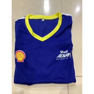 เสื้อยืดคอสีแขนสั้น-ฟรีไซส์สีน้ำเงิน shell