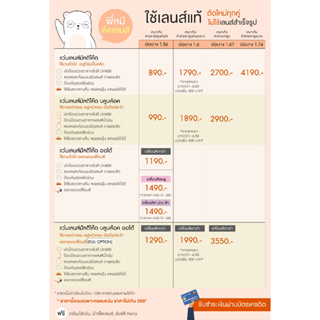 แว่นสายตา ตัดแว่น ตัดเลนส์สายตา มัลติโค้ต บลูบล้อค ออโต้ ย่อ 1.56 หมีใส่แว่น เลือกกรอบได้ แว่นสายตาสั้น แว่นสายตายาว