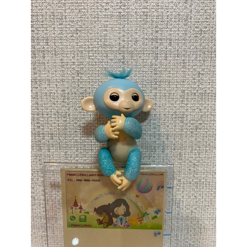 Monkey fingerlings 017 สีฟ้า มีกลิลเตอร์ ของแท้ สภาพ92%