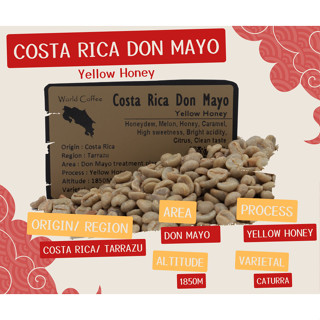 พร้อมส่ง เมล็ดกาแฟดิบ Costa Rica Don Mayo Yellow Honey Process/ เมล็ดกาแฟนอก/ เมล็ดกาแฟสารคอสตาริกา