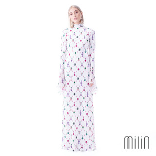 [MILIN] Palace Dress Long sleeve high neck maxi dress ชุดเดรสยาว คอปีน ปลายแขนบาน