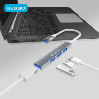 BESSO 4 In 1 USB HUB Type-C / USB 3.0 Hight Speed HUB USB สำหรับคอมพิวเตอร์ / Notebook / PC / Mac