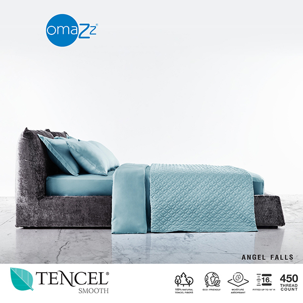 Omazz Quilt นวม ขนาด 100x90 นิ้ว-Tencel Smooth รหัส Angel Falls