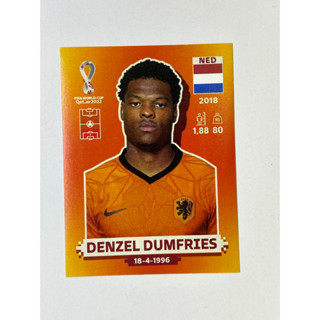 สติ๊กเกอร์สะสม Denzel Dumfries ฟุตบอลโลก Worldcup 2022 Netherlands ของสะสมทีมฟุตบอล เนเธอร์แลนด์ ฮอลแลนด์