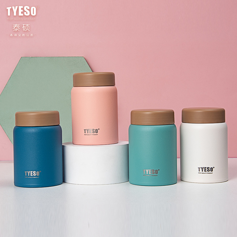TYESO MINI 2ขนาด 220mlกับ280ml แก้วกระติกแบบพกพาขนาดเล็ก กระบอกน้ำขนาดเล็ก เก็บความร้อน เก็บความเย็น