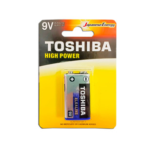 [♥สินค้าพร้อมส่ง♥]ถ่านอัลคาไลน์ 9V แพ็ค 1 ก้อน Toshiba Alkaline High Power 6LR61/9V