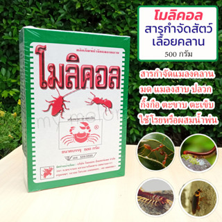 ยากำจัดสัตว์เลื้อยคลาน (อย่างดี) โมลิคอล 500กรัม กำจัด-ป้องกัน กิ้งกือ ตะเข็บ ตะขาบ งู ปลาไหล สัตว์เลื้อยคลาน มด ปลวก