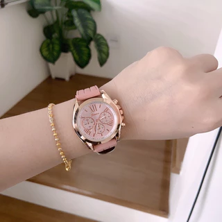 นาฬิกาข้อมือผู้หญิง นาฬิกาแฟชั่นสไตล์MK สายซิลิโคนนิ่ม genevaแท้ พร้อมส่งจากไทย