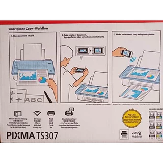 Canon TS307 Wireless Printer เครื่องพิมพ์ไร้สาย สั่งพิมพ์จากมือถือไร้สายได้ เครื่องใหม่ประกันศูนย์ พร้อมหมึกแท้ 1 คู่