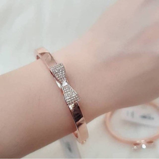 กำไล Kate spade bangle outlet KATE SPADE Rosegold O0RU1567 โบว์ คริสตัล สีโรสโกลด์