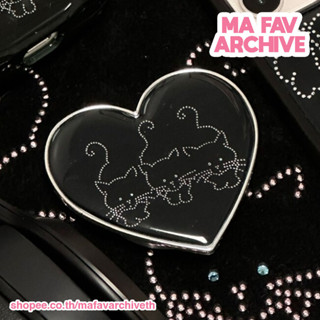 (pre-order จากเกาหลี) mafavarchive - kitty cubic heartshape griptok ที่ติดโทรศัพท์มือถือ ลายแมว