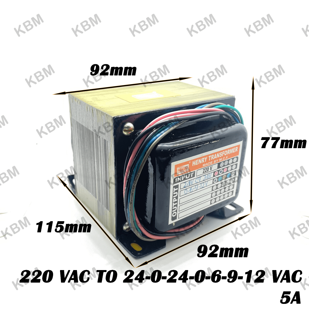 Transformer หม้อแปลงไฟฟ้า Input 220VAC Output 24-0-24-0-6-9-12VAC 24-0-24-18-0-18-0-6-9-12VAC 27VAC 