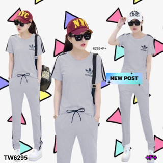 TwinsShopVip💗พร้อมส่ง TW6295 Set 2 ชิ้น เสื้อ+กางเกง Set 2 pieces: shirt + pants