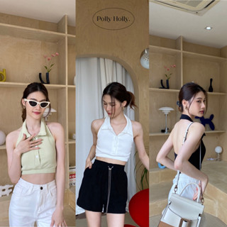 🧤🫧⌒ polly holly -Olivia Top เสื้อคล้องคอเปิดหลัง