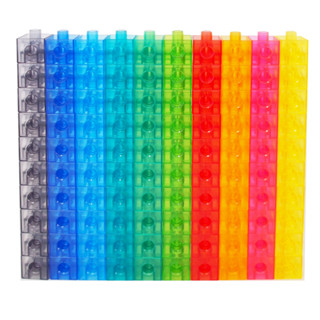 ลูกบาศก์ตัวต่อ 2 ซม. แบบโปร่งใส (100 ชิ้น, 10 สี) (Translucent Linking Cubes, 100 cubes, 10 colors)